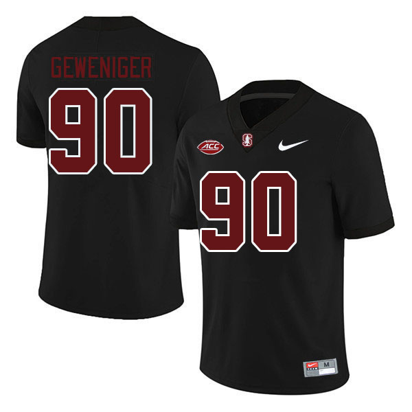 Men #90 Gavin Geweniger Stanford Cardinal 2024 ACC Conference College Football Jerseys Stitched-Blac